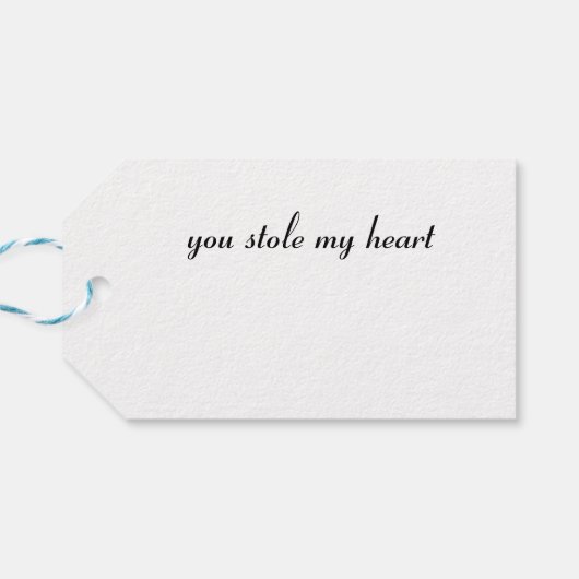 Je hebt mijn hart gestolen, het hart dief konijn cadeaulabel (Achterkant Horizontaal)