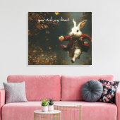 Je hebt mijn hart gestolen, het hart dief konijn canvas afdruk (Insitu (Woonkamer))