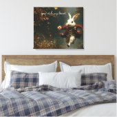 Je hebt mijn hart gestolen, het hart dief konijn canvas afdruk (Insitu (Slaapkamer))