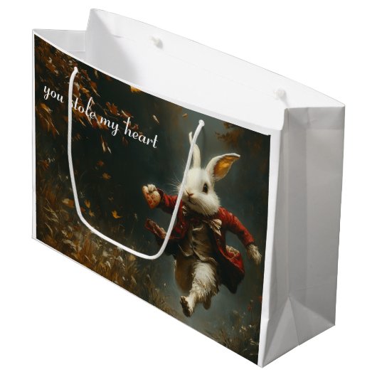 Je hebt mijn hart gestolen, het hart dief konijn groot cadeauzakje (Voorkant Gekanteld)