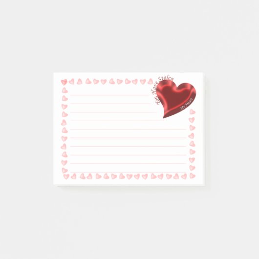 "Je hebt mijn hart gestolen" Valentijn Post-it® Notes (Voorkant)