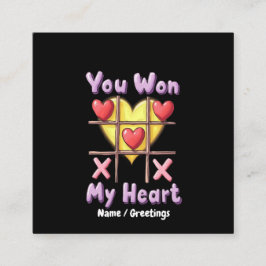 Je hebt mijn hart gewonnen Romantische & Schattige Vierkante Visitekaartje