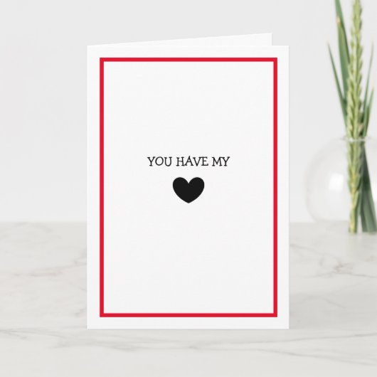 Je hebt mijn hart, nu en eeuwig Romantische kaart (Voorkant)