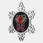 Je hebt mijn hart (rood) tin sneeuwvlok ornament (Rechts)