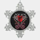 Je hebt mijn hart (rood) tin sneeuwvlok ornament (Voorkant)