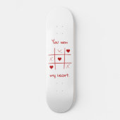 Je hebt mijn hart Tic-Tac-Toe Valentijns gewonnen Persoonlijk Skateboard (Voorkant)