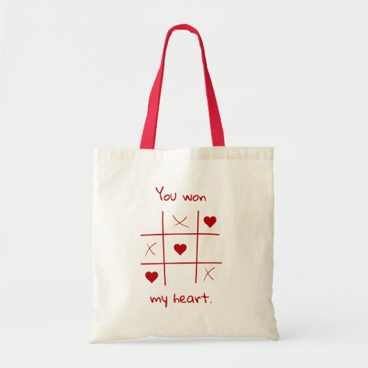 Je hebt mijn hart Tic-Tac-Toe Valentijns gewonnen Tote Bag (Voorkant)