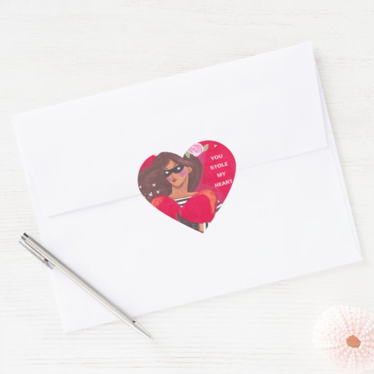 Je hebt mijn hart Valentijnsdag gestolen Hart Sticker (Envelop)