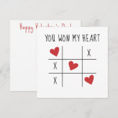 Je hebt mijn hartennotitie gewonnen notitiekaartje (Voorkant / Achterkant)