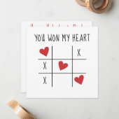 Je hebt mijn hartennotitie gewonnen notitiekaartje (Voorkant / Achterkant in situ)