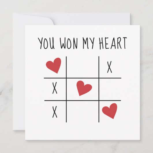 Je hebt mijn hartennotitie gewonnen notitiekaartje (Voorkant)