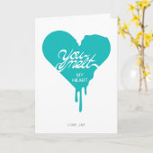 Je hebt mijn hartkaart laten zien (Turquoise) Kaart (Gele Bloem)