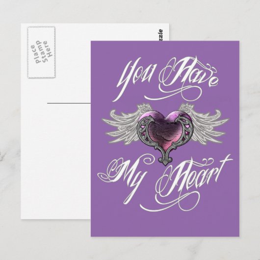 Je hebt mijn hartroze briefkaart (Voorkant / Achterkant)