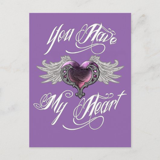 Je hebt mijn hartroze briefkaart (Voorkant)