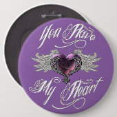 Je hebt mijn hartroze ronde button 6,0 cm (Voorkant /achterkant)