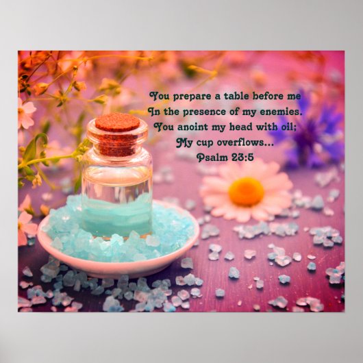 "Je hebt mijn kop met olie" Psalm 23:5 profetisch Poster (Voorkant)