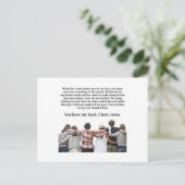 Je hebt mijn rug, ik heb je. briefkaart (Staand voorkant)