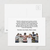 Je hebt mijn rug, ik heb je. briefkaart (Voorkant / Achterkant)