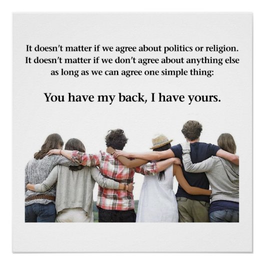 Je hebt mijn rug, ik heb je. poster (Voorkant)