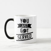 Je hebt net gediend - grappig volleybalcitaat magische mok (Links)