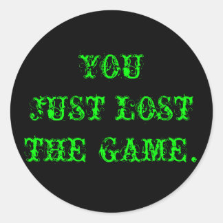 Je hebt net het spel verloren ronde sticker