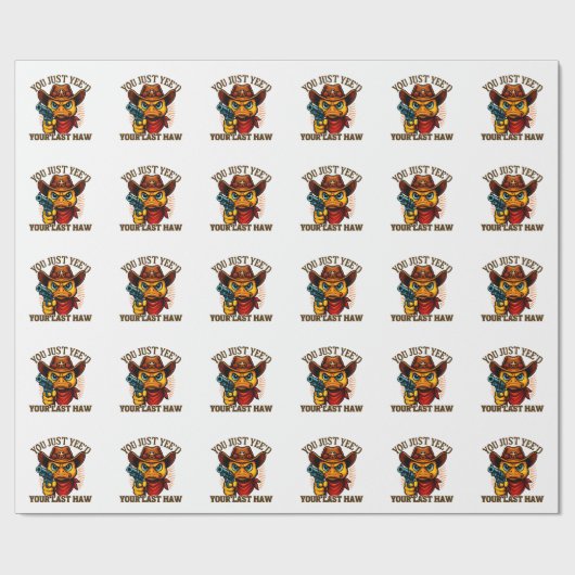 Je hebt net je laatste haw, Westerne cowboyeend Cadeaupapier (Vlak)