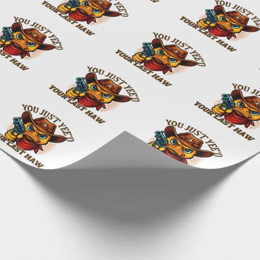 Je hebt net je laatste haw, Westerne cowboyeend Cadeaupapier (Hoek)