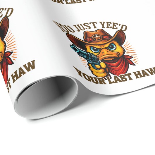 Je hebt net je laatste haw, Westerne cowboyeend Cadeaupapier (Rol Hoek)