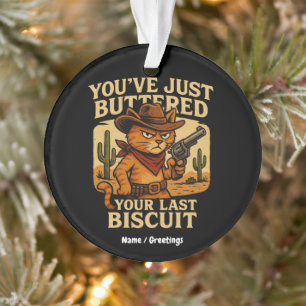 Je hebt net je laatste koekjescowboy-kat gebotteld ornament