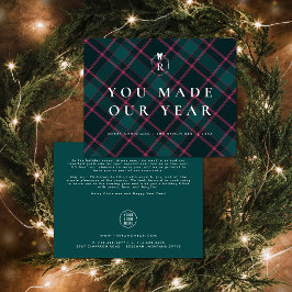 Je hebt ons jaar gemaakt | Plaid Corporate Holiday Bedankkaart