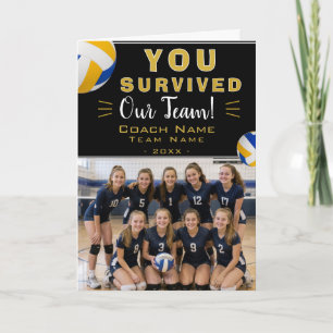 Je hebt onze volleybalcoach overleefd bedankkaart