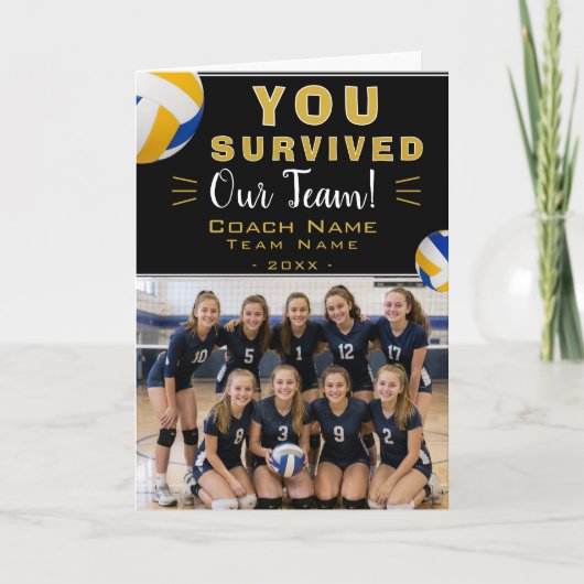 Je hebt onze volleybalcoach overleefd bedankkaart (Voorkant)