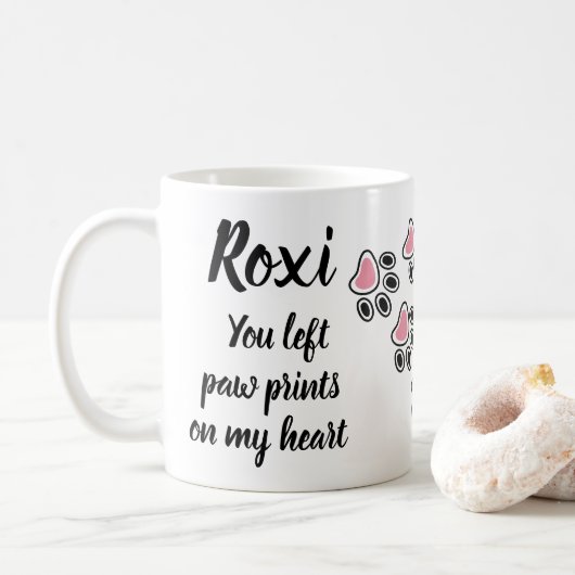 Je hebt Paw Prints achtergelaten op mijn hart Koffiemok (Met donut)
