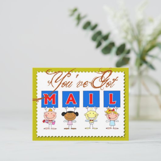 Je hebt post! briefkaart (Staand voorkant)