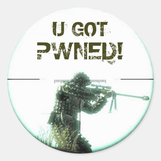 Je hebt pwned ronde sticker (Voorkant)