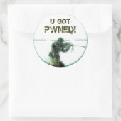 Je hebt pwned ronde sticker (Tas)