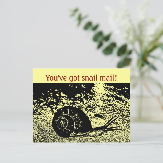 Je hebt slakkenpost! briefkaart (Staand voorkant)