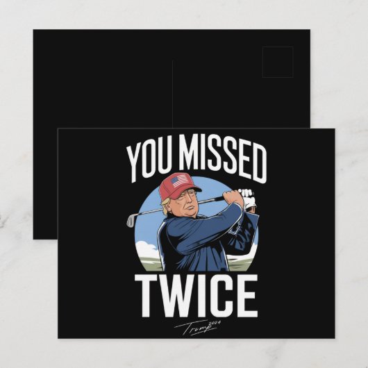 Je hebt twee keer gemist Golf 2024 stem Trump heef Briefkaart (Voorkant / Achterkant)