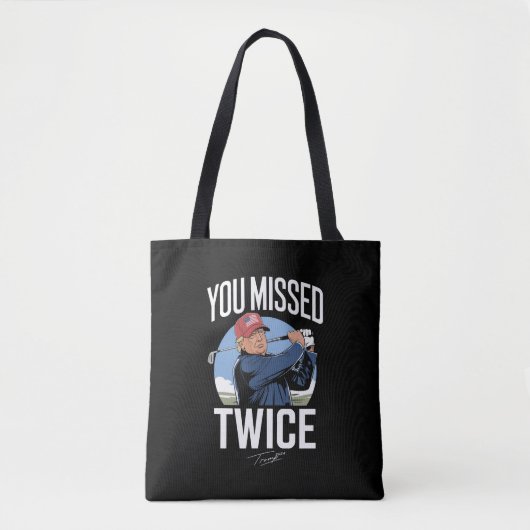Je hebt twee keer gemist Golf 2024 stem Trump heef Tote Bag (Voorkant)