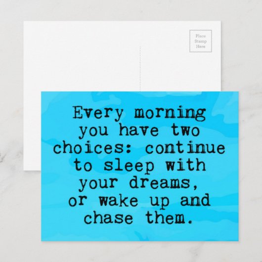 Je hebt twee keuzes Quote Briefkaart (Voorkant / Achterkant)