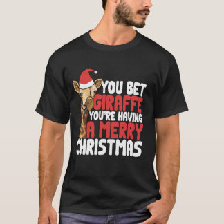 Je hebt vast Giraffe dat je een vrolijk kerstcadea T-shirt
