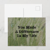 Je hebt verschil gemaakt Woestijn Gras Dank je Ler Briefkaart (Voorkant / Achterkant)