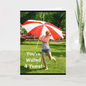 Je hebt vier jaar gewacht - gelukkig leien jaar, z kaart (Voorkant)