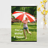 Je hebt vier jaar gewacht - gelukkig leien jaar, z kaart (Gele Bloem)