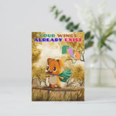 Je hebt vleugels gewoon vliegen kleine hond inspir briefkaart (Staand voorkant)