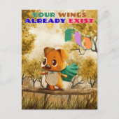 Je hebt vleugels gewoon vliegen kleine hond inspir briefkaart (Voorkant)