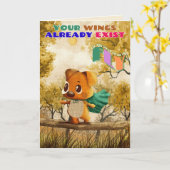 Je hebt vleugels gewoon vliegen kleine hond inspir kaart (Gele Bloem)