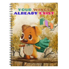 Je hebt vleugels gewoon vliegen kleine hond inspir notitieboek