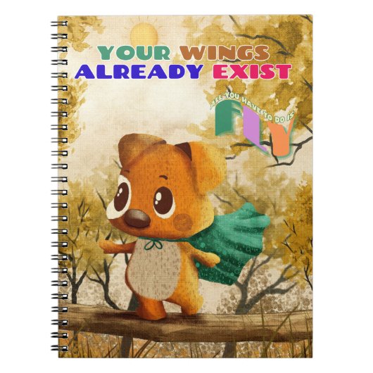 Je hebt vleugels gewoon vliegen kleine hond inspir notitieboek (Voorkant)