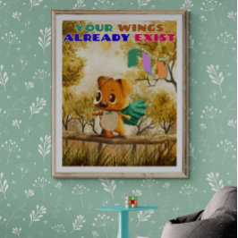 Je hebt vleugels gewoon vliegen kleine hond inspir poster